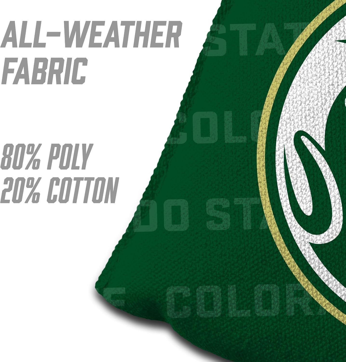 image:imageYouTheFan OfficiallyLicensed NCAA Set of 4 Cornhole Bags  All Weather Regulation 6 x 6 Size  16oz Weight  Designed in USAColorado State Rams  Green