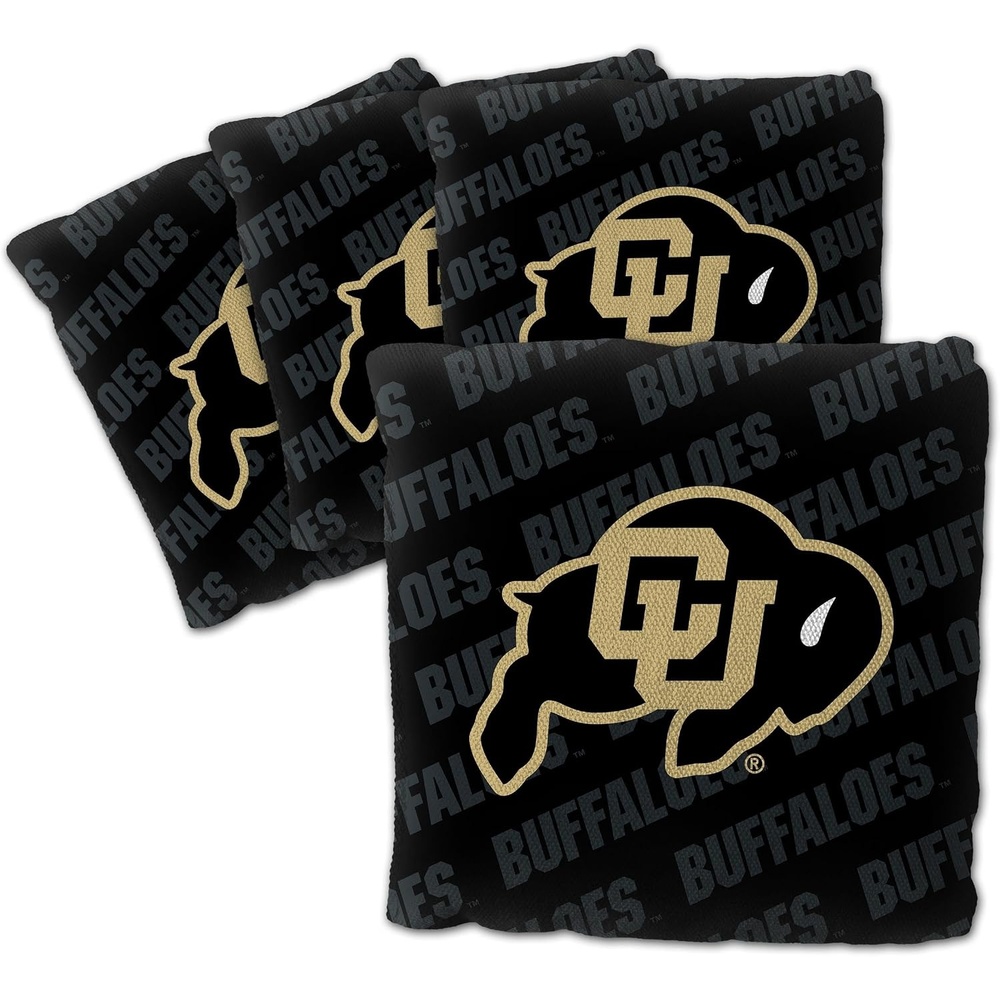 image:imageYouTheFan OfficiallyLicensed NCAA Set of 4 Cornhole Bags  All Weather Regulation 6 x 6 Size  16oz Weight  Designed in USAColorado Buffaloes  Black