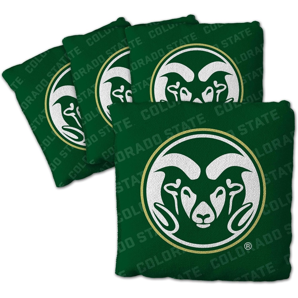 image:imageYouTheFan OfficiallyLicensed NCAA Set of 4 Cornhole Bags  All Weather Regulation 6 x 6 Size  16oz Weight  Designed in USAColorado State Rams  Green