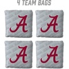 image:imageYouTheFan OfficiallyLicensed NCAA Set of 4 Cornhole Bags  All Weather Regulation 6 x 6 Size  16oz Weight  Designed in USAAlabama Crimson Tide  Grey