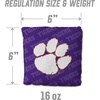image:imageYouTheFan OfficiallyLicensed NCAA Set of 4 Cornhole Bags  All Weather Regulation 6 x 6 Size  16oz Weight  Designed in USAClemson Tigers  Purple