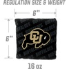 image:imageYouTheFan OfficiallyLicensed NCAA Set of 4 Cornhole Bags  All Weather Regulation 6 x 6 Size  16oz Weight  Designed in USAColorado Buffaloes  Black
