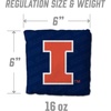 image:imageYouTheFan OfficiallyLicensed NCAA Set of 4 Cornhole Bags  All Weather Regulation 6 x 6 Size  16oz Weight  Designed in USAIllinois Fighting Illini  Blue