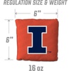 image:imageYouTheFan OfficiallyLicensed NCAA Set of 4 Cornhole Bags  All Weather Regulation 6 x 6 Size  16oz Weight  Designed in USAIllinois Fighting Illini  Orange