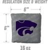 image:imageYouTheFan OfficiallyLicensed NCAA Set of 4 Cornhole Bags  All Weather Regulation 6 x 6 Size  16oz Weight  Designed in USAKansas State Wildcats  Grey