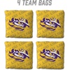 image:imageYouTheFan OfficiallyLicensed NCAA Set of 4 Cornhole Bags  All Weather Regulation 6 x 6 Size  16oz Weight  Designed in USALSU Tigers  Yellow