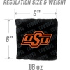 image:imageYouTheFan OfficiallyLicensed NCAA Set of 4 Cornhole Bags  All Weather Regulation 6 x 6 Size  16oz Weight  Designed in USAOklahoma State Cowboys  Black