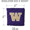 image:imageYouTheFan OfficiallyLicensed NCAA Set of 4 Cornhole Bags  All Weather Regulation 6 x 6 Size  16oz Weight  Designed in USAWashington Huskies  Purple