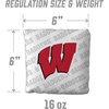 image:imageYouTheFan OfficiallyLicensed NCAA Set of 4 Cornhole Bags  All Weather Regulation 6 x 6 Size  16oz Weight  Designed in USAWisconsin Badgers  White