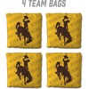 image:imageYouTheFan OfficiallyLicensed NCAA Set of 4 Cornhole Bags  All Weather Regulation 6 x 6 Size  16oz Weight  Designed in USAWyoming Cowboys  Yellow