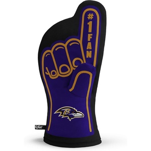 image:imageYouTheFan NFL OfficiallyLicensed Oven Mitt  Heat Resistant 100 Cotton Patented Design Great for Indoors or Outdoors on the Grill  Official Team Colors and LogoBaltimore Ravens