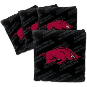 image:imageYouTheFan OfficiallyLicensed NCAA Set of 4 Cornhole Bags  All Weather Regulation 6 x 6 Size  16oz Weight  Designed in USAArkansas Razorbacks  Black