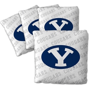 image:imageYouTheFan OfficiallyLicensed NCAA Set of 4 Cornhole Bags  All Weather Regulation 6 x 6 Size  16oz Weight  Designed in USABYU Cougars  White