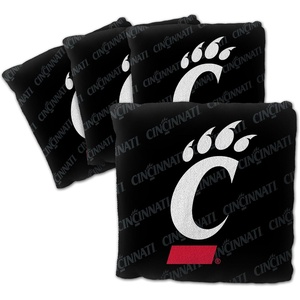 image:imageYouTheFan OfficiallyLicensed NCAA Set of 4 Cornhole Bags  All Weather Regulation 6 x 6 Size  16oz Weight  Designed in USACincinnati Bearcats  Black