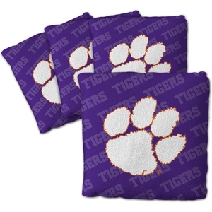 image:imageYouTheFan OfficiallyLicensed NCAA Set of 4 Cornhole Bags  All Weather Regulation 6 x 6 Size  16oz Weight  Designed in USAClemson Tigers  Purple