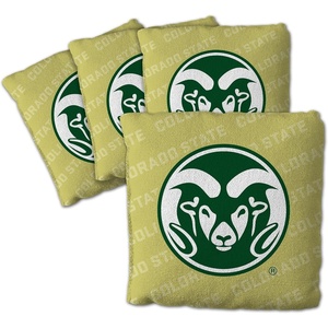 image:imageYouTheFan OfficiallyLicensed NCAA Set of 4 Cornhole Bags  All Weather Regulation 6 x 6 Size  16oz Weight  Designed in USAColorado State Rams  Gold