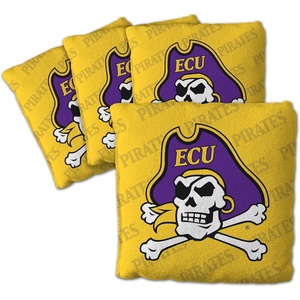 image:imageYouTheFan OfficiallyLicensed NCAA Set of 4 Cornhole Bags  All Weather Regulation 6 x 6 Size  16oz Weight  Designed in USAEast Carolina Pirates  Yellow