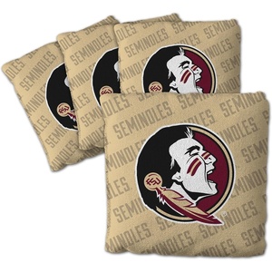 image:imageYouTheFan OfficiallyLicensed NCAA Set of 4 Cornhole Bags  All Weather Regulation 6 x 6 Size  16oz Weight  Designed in USAFlorida State Seminoles  Gold