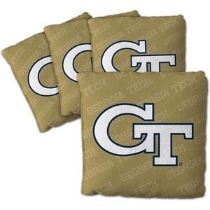 image:imageYouTheFan OfficiallyLicensed NCAA Set of 4 Cornhole Bags  All Weather Regulation 6 x 6 Size  16oz Weight  Designed in USAGeorgia Tech Yellow Jackets  Gold