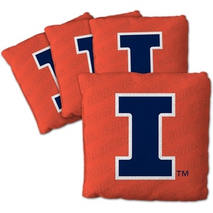 image:imageYouTheFan OfficiallyLicensed NCAA Set of 4 Cornhole Bags  All Weather Regulation 6 x 6 Size  16oz Weight  Designed in USAIllinois Fighting Illini  Orange