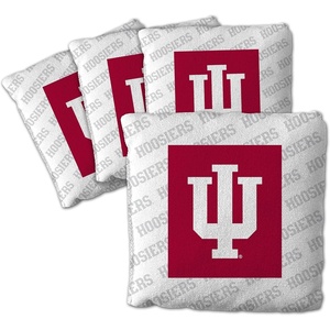 image:imageYouTheFan OfficiallyLicensed NCAA Set of 4 Cornhole Bags  All Weather Regulation 6 x 6 Size  16oz Weight  Designed in USAIndiana Hoosiers  White