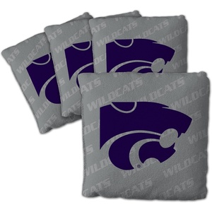 image:imageYouTheFan OfficiallyLicensed NCAA Set of 4 Cornhole Bags  All Weather Regulation 6 x 6 Size  16oz Weight  Designed in USAKansas State Wildcats  Grey