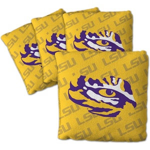 image:imageYouTheFan OfficiallyLicensed NCAA Set of 4 Cornhole Bags  All Weather Regulation 6 x 6 Size  16oz Weight  Designed in USALSU Tigers  Yellow