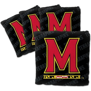 image:imageYouTheFan OfficiallyLicensed NCAA Set of 4 Cornhole Bags  All Weather Regulation 6 x 6 Size  16oz Weight  Designed in USAMaryland Terrapins  Black