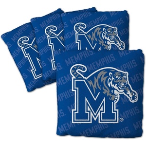 image:imageYouTheFan OfficiallyLicensed NCAA Set of 4 Cornhole Bags  All Weather Regulation 6 x 6 Size  16oz Weight  Designed in USAMemphis Tigers  Blue