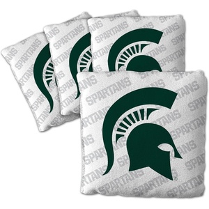 image:imageYouTheFan OfficiallyLicensed NCAA Set of 4 Cornhole Bags  All Weather Regulation 6 x 6 Size  16oz Weight  Designed in USAMichigan State Spartans  White