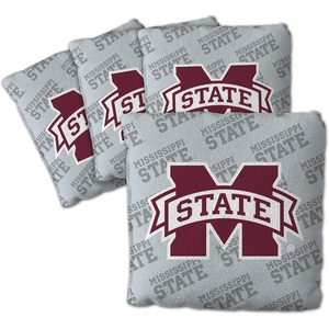 image:imageYouTheFan OfficiallyLicensed NCAA Set of 4 Cornhole Bags  All Weather Regulation 6 x 6 Size  16oz Weight  Designed in USAMississippi State Bulldogs  Grey