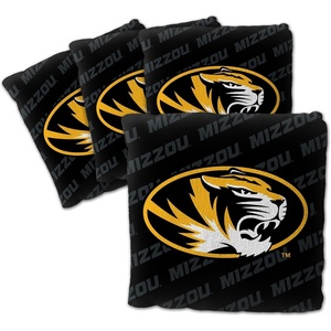 image:imageYouTheFan OfficiallyLicensed NCAA Set of 4 Cornhole Bags  All Weather Regulation 6 x 6 Size  16oz Weight  Designed in USAMissouri Tigers  Black