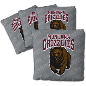 image:imageYouTheFan OfficiallyLicensed NCAA Set of 4 Cornhole Bags  All Weather Regulation 6 x 6 Size  16oz Weight  Designed in USAMontana Grizzlies  Grey