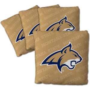 image:imageYouTheFan OfficiallyLicensed NCAA Set of 4 Cornhole Bags  All Weather Regulation 6 x 6 Size  16oz Weight  Designed in USAMontana State Bobcats  Gold
