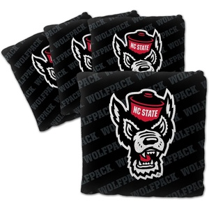 image:imageYouTheFan OfficiallyLicensed NCAA Set of 4 Cornhole Bags  All Weather Regulation 6 x 6 Size  16oz Weight  Designed in USANC State Wolfpack  Black
