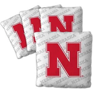 image:imageYouTheFan OfficiallyLicensed NCAA Set of 4 Cornhole Bags  All Weather Regulation 6 x 6 Size  16oz Weight  Designed in USANebraska Cornhuskers  White