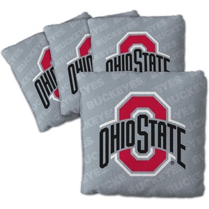 image:imageYouTheFan OfficiallyLicensed NCAA Set of 4 Cornhole Bags  All Weather Regulation 6 x 6 Size  16oz Weight  Designed in USAOhio State Buckeyes  Grey