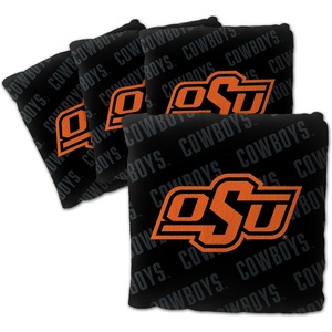 image:imageYouTheFan OfficiallyLicensed NCAA Set of 4 Cornhole Bags  All Weather Regulation 6 x 6 Size  16oz Weight  Designed in USAOklahoma State Cowboys  Black