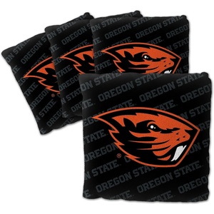 image:imageYouTheFan OfficiallyLicensed NCAA Set of 4 Cornhole Bags  All Weather Regulation 6 x 6 Size  16oz Weight  Designed in USAOregon State Beavers  Black