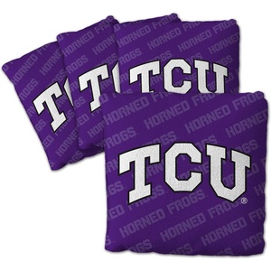 image:imageYouTheFan OfficiallyLicensed NCAA Set of 4 Cornhole Bags  All Weather Regulation 6 x 6 Size  16oz Weight  Designed in USATCU Horned Frogs  Purple