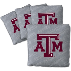 image:imageYouTheFan OfficiallyLicensed NCAA Set of 4 Cornhole Bags  All Weather Regulation 6 x 6 Size  16oz Weight  Designed in USATexas AM Aggies  Grey