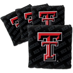 image:imageYouTheFan OfficiallyLicensed NCAA Set of 4 Cornhole Bags  All Weather Regulation 6 x 6 Size  16oz Weight  Designed in USATexas Tech Red Raiders  Black