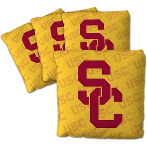 image:imageYouTheFan OfficiallyLicensed NCAA Set of 4 Cornhole Bags  All Weather Regulation 6 x 6 Size  16oz Weight  Designed in USAUSC Trojans  Yellow