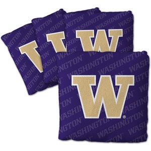 image:imageYouTheFan OfficiallyLicensed NCAA Set of 4 Cornhole Bags  All Weather Regulation 6 x 6 Size  16oz Weight  Designed in USAWashington Huskies  Purple