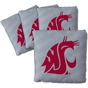 image:imageYouTheFan OfficiallyLicensed NCAA Set of 4 Cornhole Bags  All Weather Regulation 6 x 6 Size  16oz Weight  Designed in USAWashington State Cougars  Grey