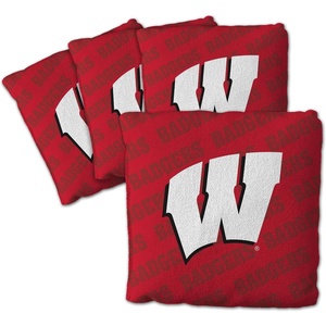 image:imageYouTheFan OfficiallyLicensed NCAA Set of 4 Cornhole Bags  All Weather Regulation 6 x 6 Size  16oz Weight  Designed in USAWisconsin Badgers  Red