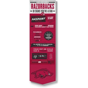 image:imageYouTheFan Officiallylicensed NCAA 6x19 Top 10 Signs Banner  humorous descriptions  fun sports fan phrases original design indoor team wall decor fan giftArkansas Razorbacks
