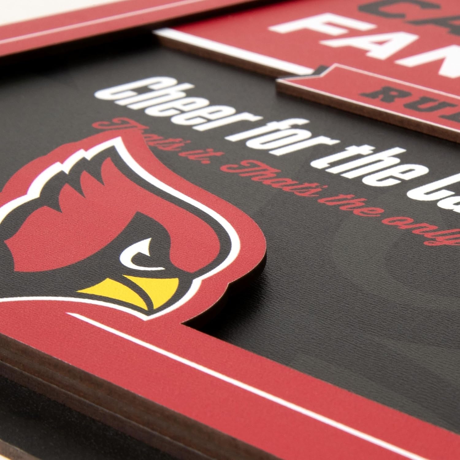 image:imageYouTheFan Officiallylicensed NFL Fan Rules Wall Art multiple layers humorous team artwork sports fan motto showcases funny rules indoor decorArizona Cardinals