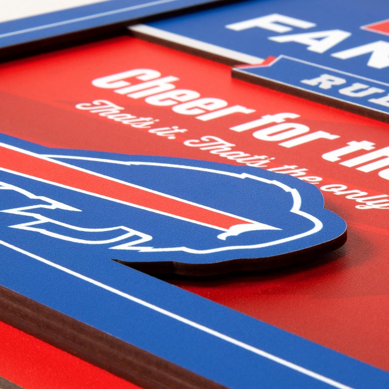 image:imageYouTheFan Officiallylicensed NFL Fan Rules Wall Art multiple layers humorous team artwork sports fan motto showcases funny rules indoor decorBuffalo Bills