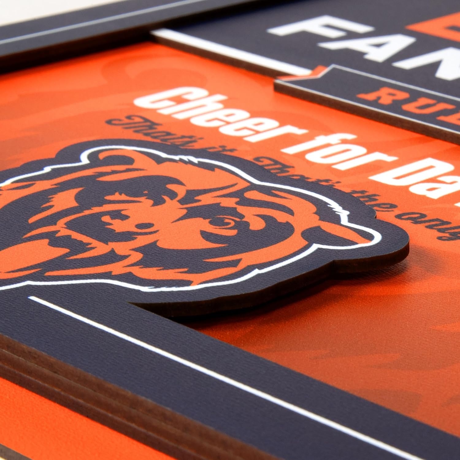 image:imageYouTheFan Officiallylicensed NFL Fan Rules Wall Art multiple layers humorous team artwork sports fan motto showcases funny rules indoor decorChicago Bears
